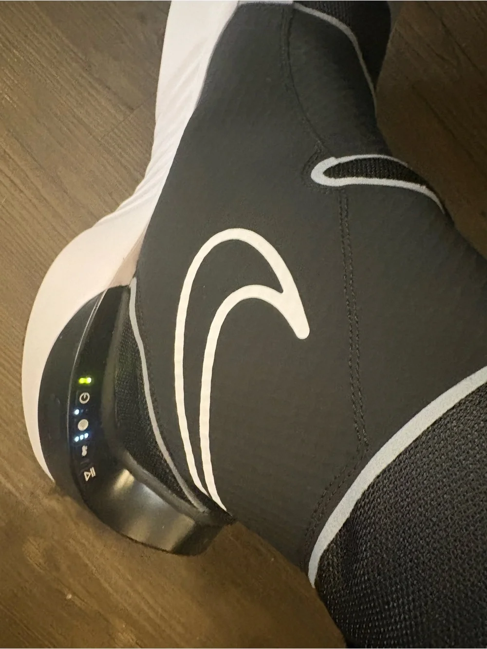 Nike Black and White High-Top Hyperice Sneakers